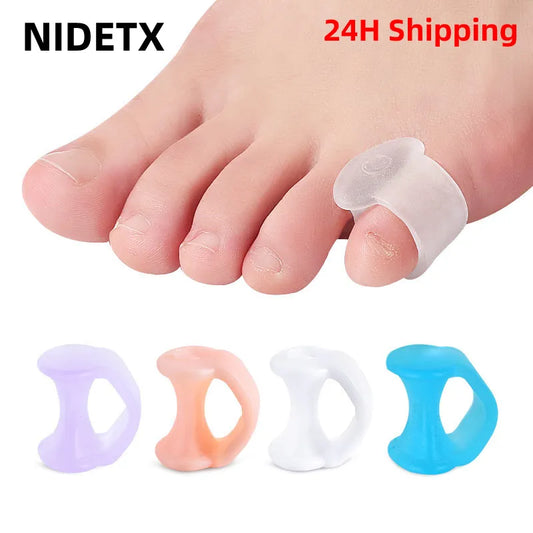 2pcs=1pair Separator Finger Feet Care Protector Silicone Toe Orthopedic Products Bunion Corrector Hallux Valgus For Pedicure